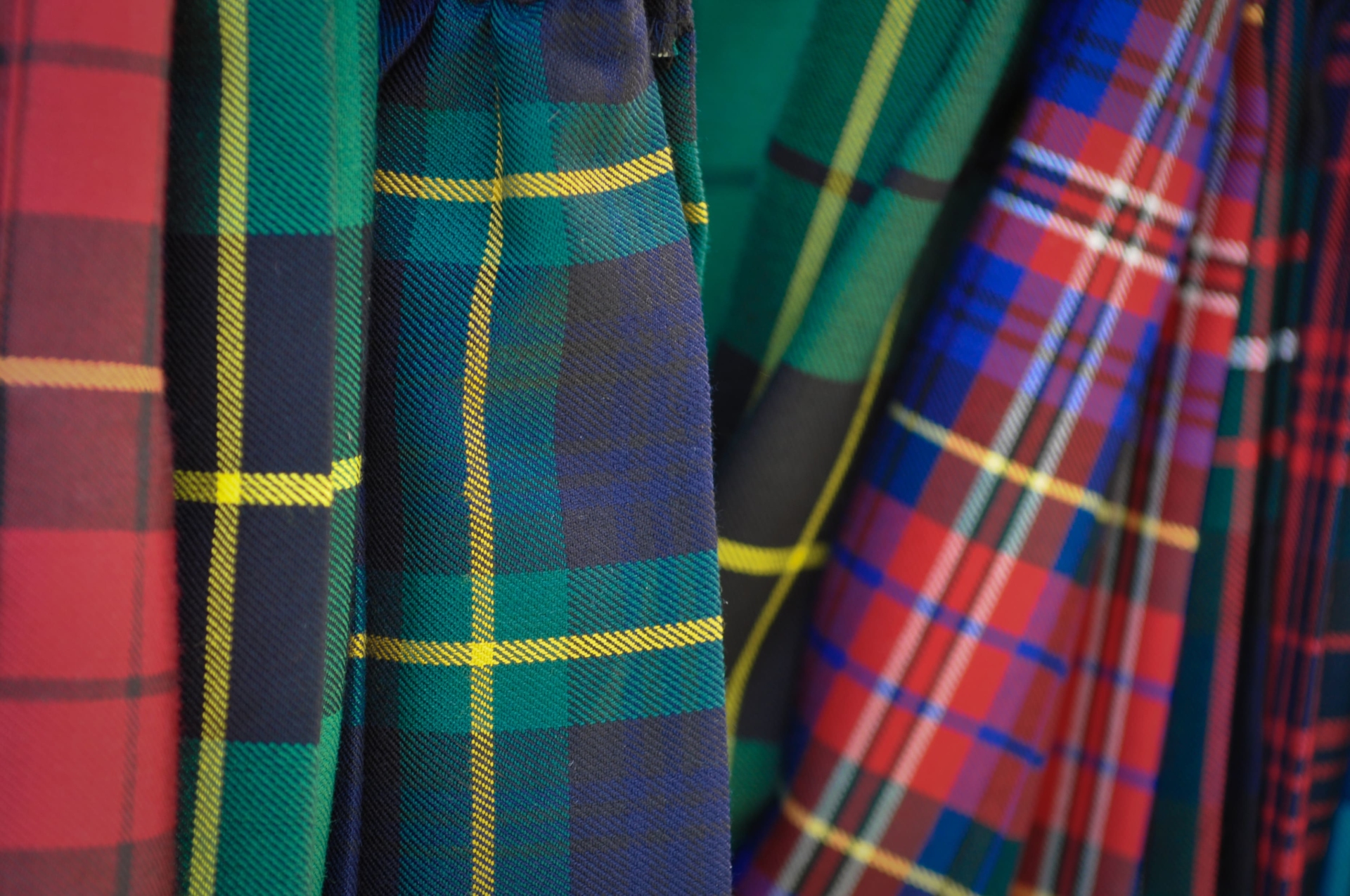 kilts de différentes couleurs