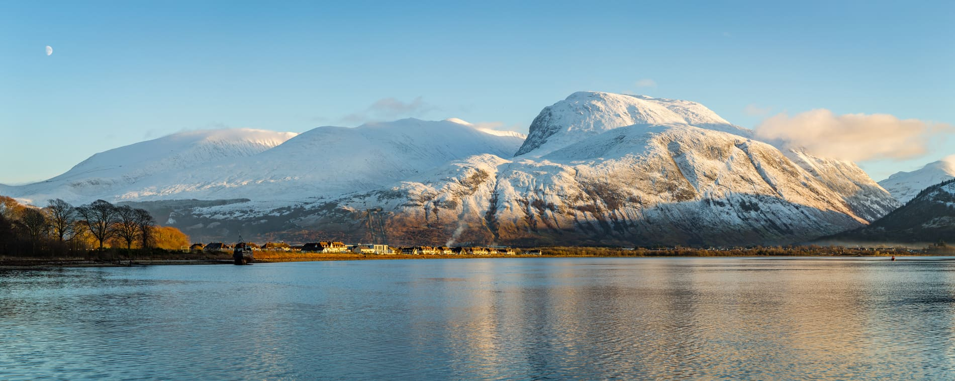 Mountains and calm blue